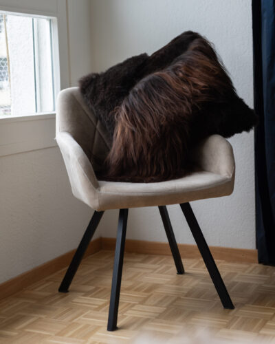 Coussin en laine de Mouton | Mélange de laine - Brun